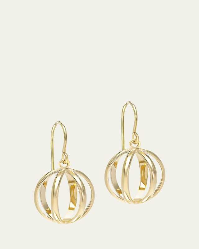 Prisma 18K Yellow Gold Cage Drop Earrings, 14mm